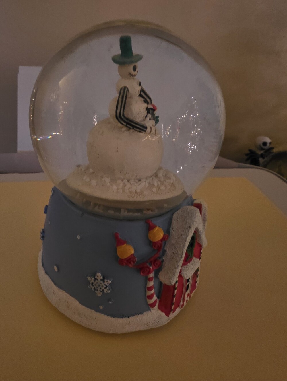 Blue Snowman Holiday Snow Globe